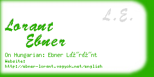 lorant ebner business card